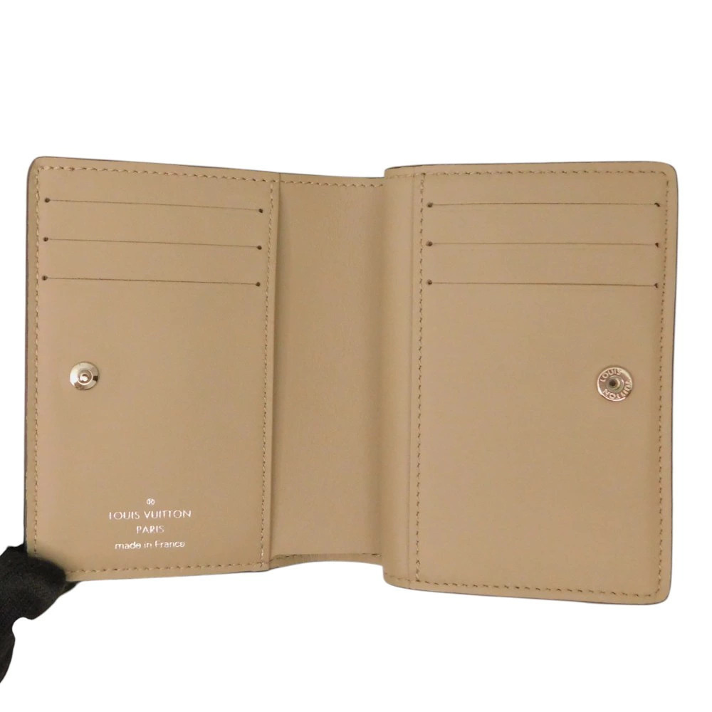 LOUIS VUITTON Portefeuille Claire Mahina Beige Cream Wallet Folding Compact